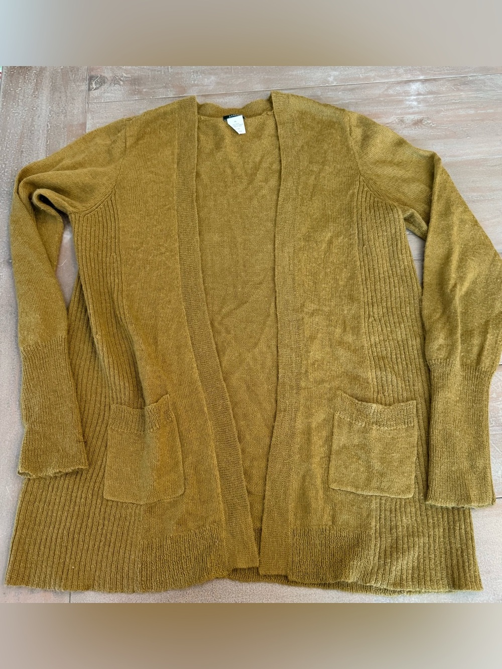 J Crew Cardigan Sweater Womens Small Tan Wool Alpaca Pockets Sz XL Preowned